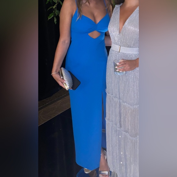 Cutout Teal Blue Maxi Dress - Picture 5 of 5